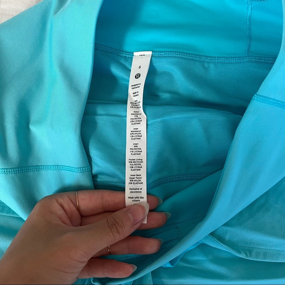 Lululemon electric turquoise speed up shorts high rise 2.5” inseam - Picture 2 of 10